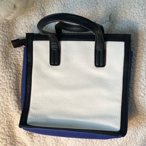 Olivia + Joy Black, White, and Blue Satchel - Picture 3 of 16